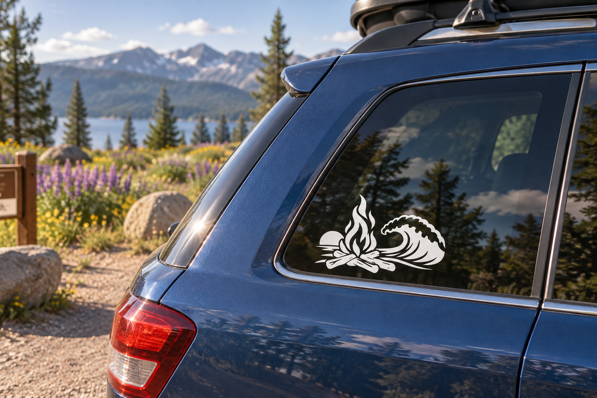 Bonfire and Break BeachCampfireCX001 vinyl decal application
