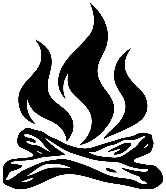 Black and white flame vinyl decal graphic