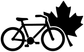 Black bicycle line-art with maple leaf vinyl decal on white background