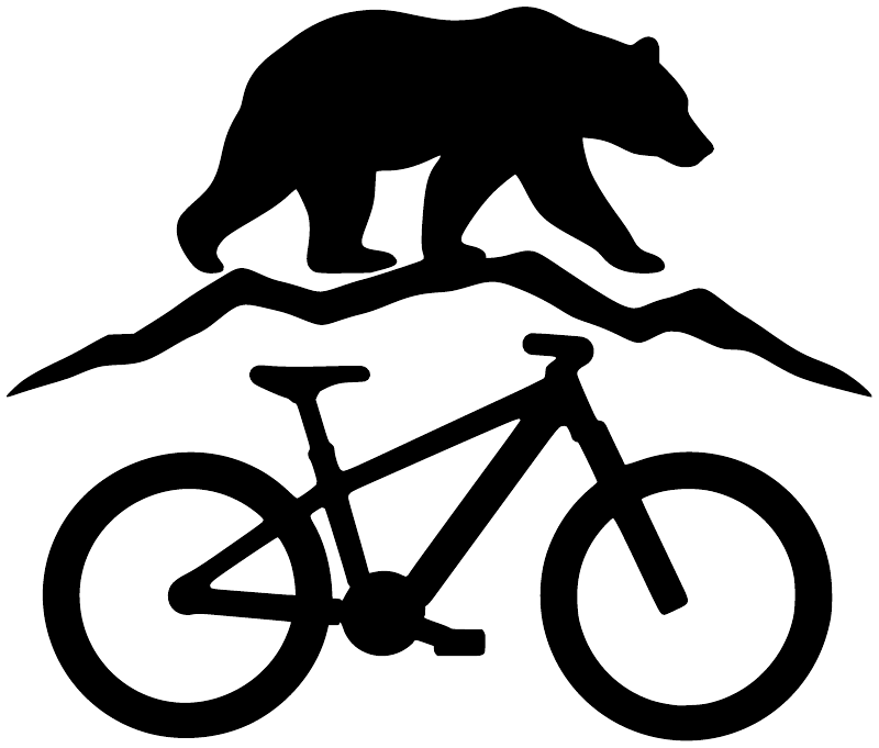 Black bear riding bicycle vinyl decal graphic