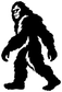 Black Bigfoot vinyl decal silhouette, full-body standing pose