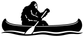 Black Bigfoot paddling canoe vinyl decal