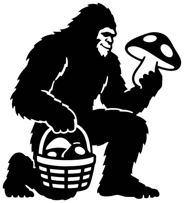 BigfootCX022 — Mushroom Hunter ; preview rendered from the saved vector PDF