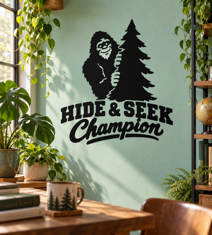 BigfootCX028 — Hide and Seek Champion; illustrative application of the exact PDF artwork