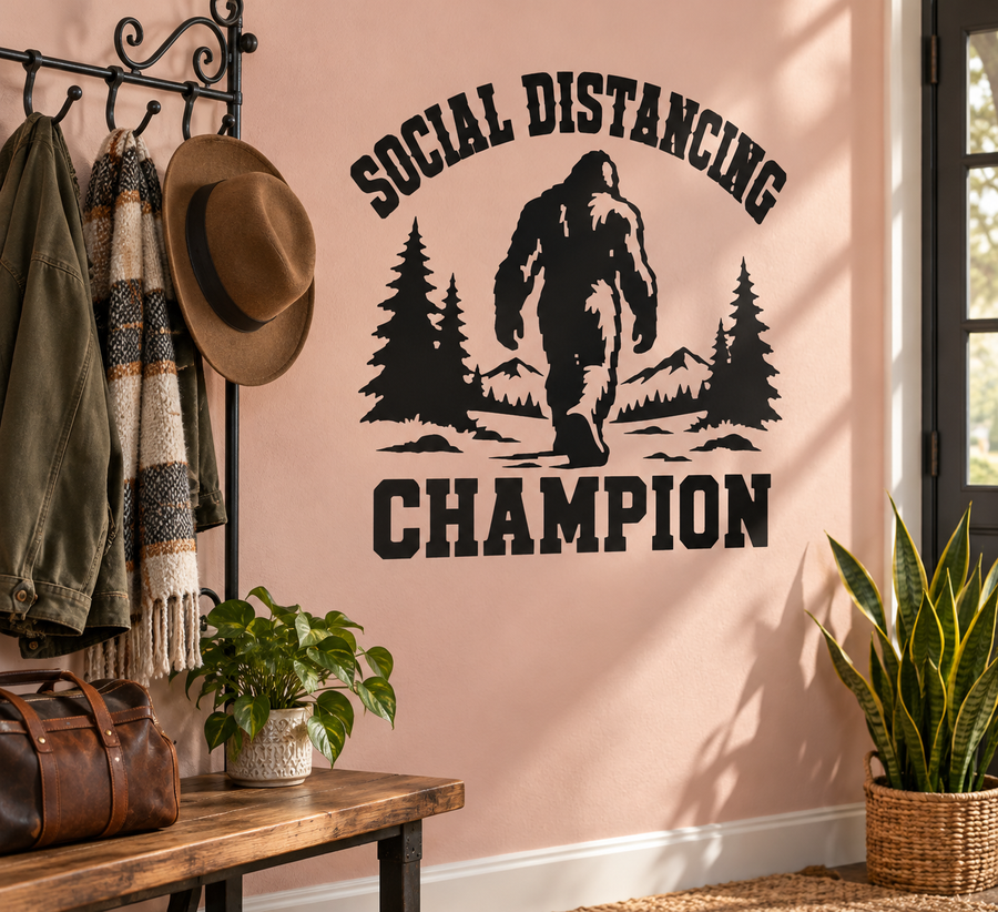 BigfootCX030 — Social Distancing Champion; illustrative application of the exact PDF artwork