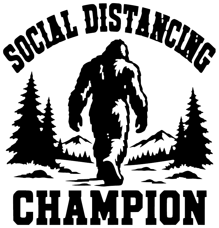 BigfootCX030 — Social Distancing Champion ; preview rendered from the saved vector PDF