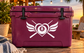 White vinyl decal: heart with 8 ball, winged design and crossed pool cues