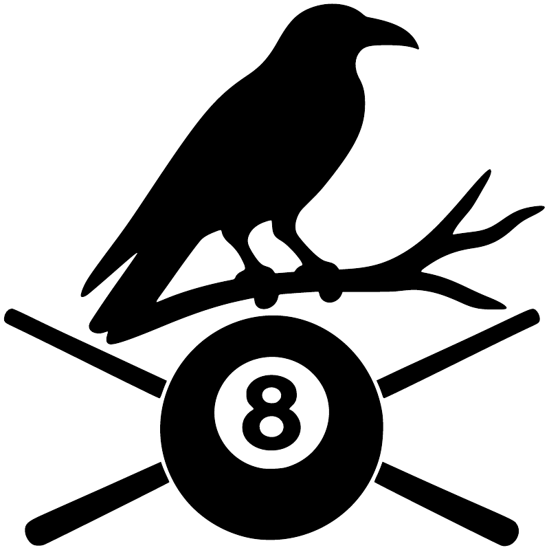 Black raven 8-ball vinyl decal graphic