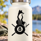 Fox 8-ball medallion vinyl decal with rays and small bird silhouette
