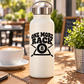 White bottle with black 'One More Back' 8-ball vinyl decal graphic