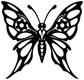 Mechanical butterfly wings vinyl decal, black and white gear-wing butterfly graphic