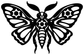 Clockwork moth vinyl decal, black biomechanical gear wings and antenna details