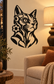 Cyborg cat vinyl decal with goggles and gear, black biomechanical portrait