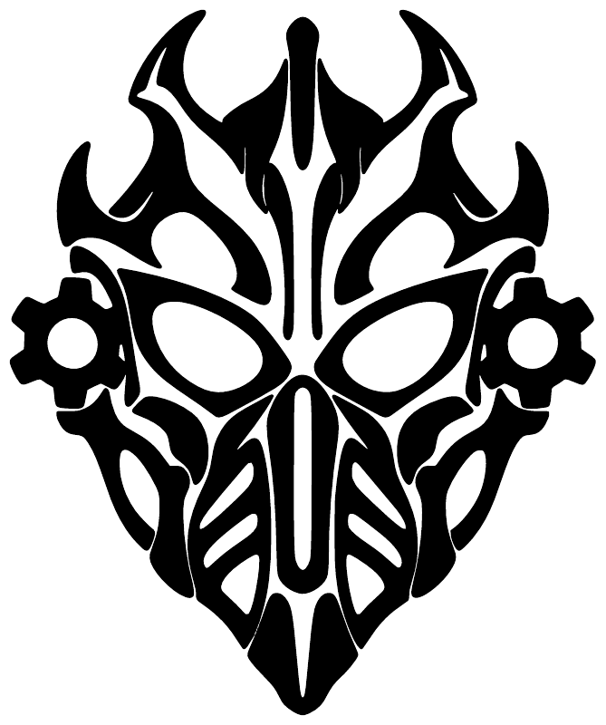 BiomechanicalCX029 — Organic Armor Mask ; preview rendered from the saved vector PDF