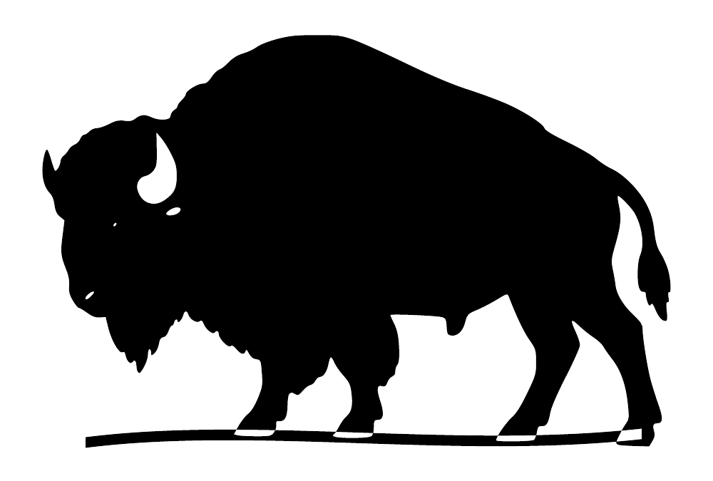 Black bison vinyl decal with rolling ground sweep