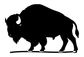 Black bison vinyl decal with rolling ground sweep