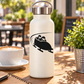 White bottle with black bobsled banked-turn vinyl decal