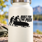 White bottle with black “Built for the Push” bobsled vinyl decal