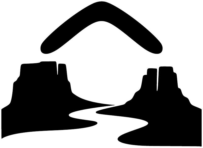 Boomerang return vinyl decal silhouette with swoosh and ground shape