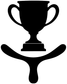 Black trophy crest vinyl decal silhouette with handles and curved arms