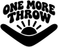 Vinyl wall decal close-up: "One More Throw" text with wave icon in black