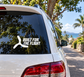 Black boomerang-shaped vinyl decal with "BUILT FOR THE FLIGHT" text