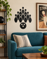 Bowling vinyl wall decal with black pin silhouettes and bowling ball graphic