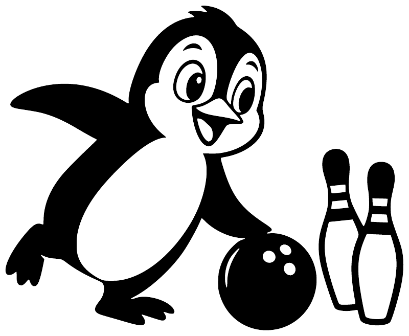 BowlingCX016 - Bowling Penguin ; preview rendered from the saved vector PDF