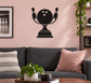 Black bowling trophy vinyl decal with bowling pins and three ball dots