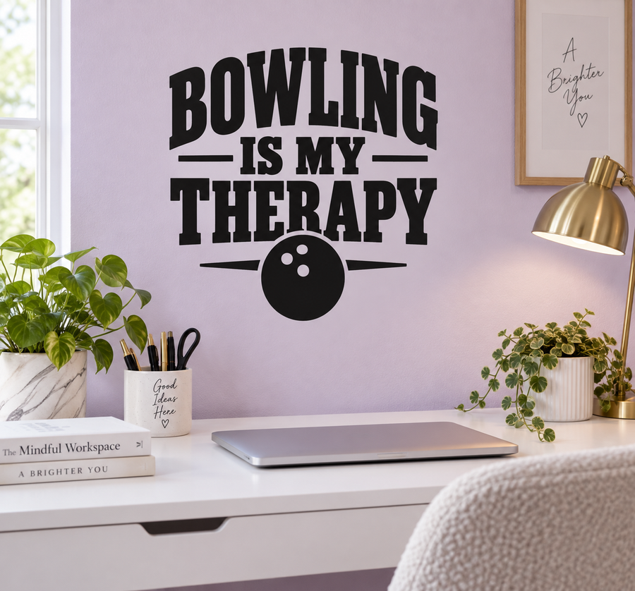 BowlingCX027 - Bowling Is My Therapy; illustrative application of the exact PDF artwork
