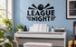 League Night vinyl decal with bowling ball icon and bold black "LEAGUE NIGHT" text