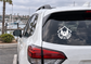 Bowling laurel diamond vinyl decal with bowling ball and pins icon on car window
