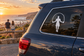Boxing rope session vinyl decal of boxer holding jump rope on car rear window