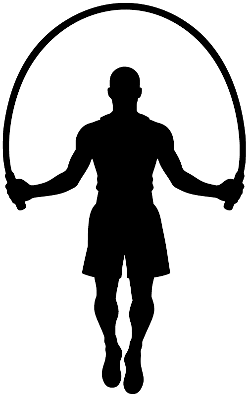 Boxing rope session vinyl decal boxer jump-rope silhouette in circle