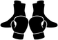 Black boxing boots and gloves vinyl decal with white outline