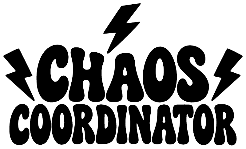 Vinyl decal featuring a lightning bolt icon and bold CHAOS! COORDINATOR text