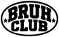 Bruh Club vinyl decal close-up, black BRUH CLUB oval logo with stars