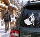 BullfighterCX001 vinyl decal: woman with cape silhouette on car rear window