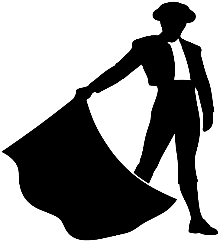 BullfighterCX001 vinyl decal silhouette of a woman holding a flowing cape