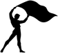 Vinyl decal black bullfighter silhouette, arms raised in an overhead arc