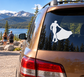 Bullfighter rear cape vinyl decal on car back window, white silhouette.