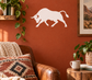 Walking bull vinyl decal with white bull silhouette
