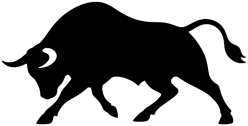 Walking bull vinyl decal with black bull silhouette