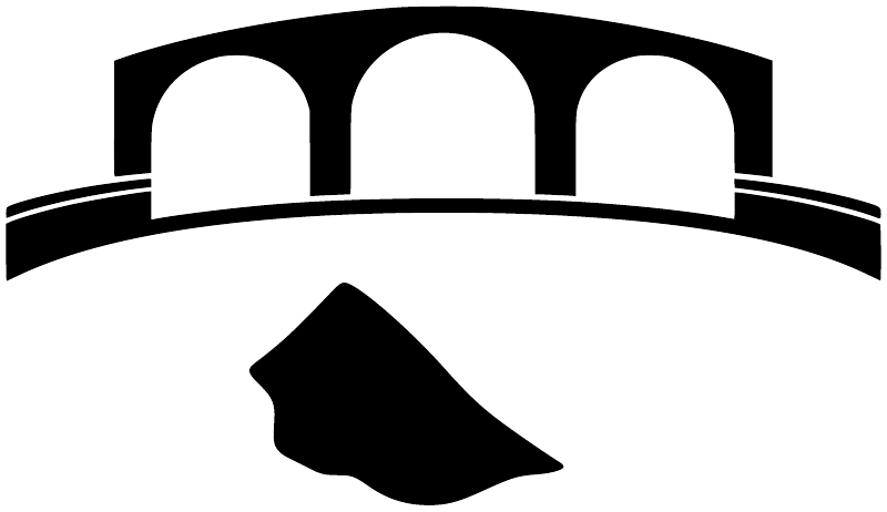 Black and white gate emblem vinyl decal close-up
