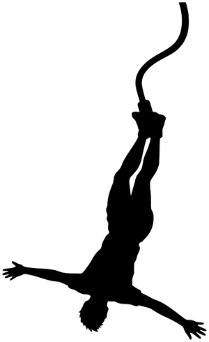 Bungee jump vinyl decal silhouette of a person with arms out and legs extended