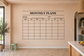 Monthly Plans vinyl decal calendar with month/year lines and blank weekly grid