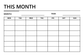 Vinyl calendar decal close-up showing 'THIS MONTH' and weekly date grid with month/year fields