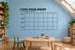 Wall vinyl calendar decal reading 'FOUR WEEK SPRINT' with 7-day, 4-week grid