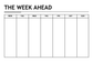Close-up vinyl calendar decal with THE WEEK AHEAD text and Mon–Sun grid