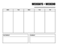 Vinyl decal calendar grid with WEEKDAYS + WEEKEND heading and day boxes